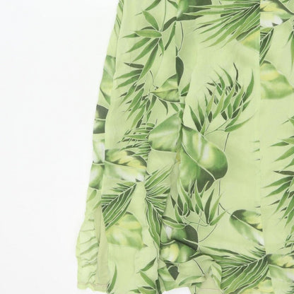 Nienhaus & Lotz Women Green UK 12 A-Line Tropical Chiffon Maxi Dress