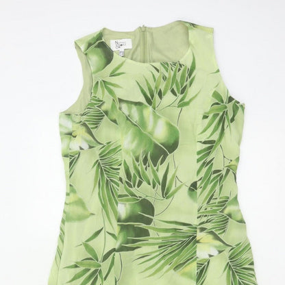 Nienhaus & Lotz Women Green UK 12 A-Line Tropical Chiffon Maxi Dress