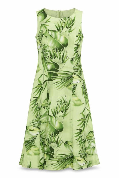 Nienhaus & Lotz Women Green UK 12 A-Line Tropical Chiffon Maxi Dress