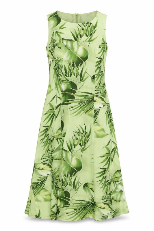 Nienhaus & Lotz Women Green UK 12 A-Line Tropical Chiffon Maxi Dress