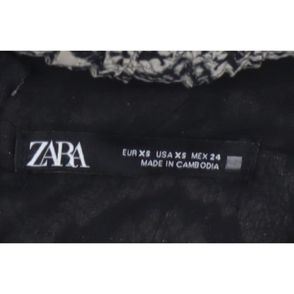 Zara Women Grey Snake Print Cut Out Maxi Dress XS Bell Sleeve