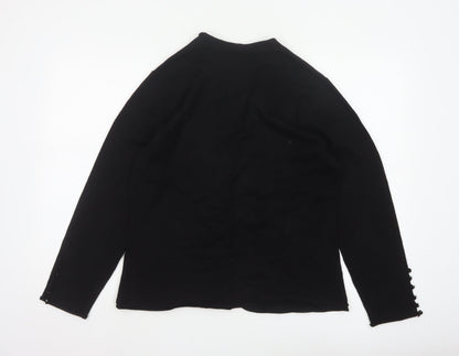 Gerry Weber Women Black UK 14 Floral Beaded Knit Cardigan