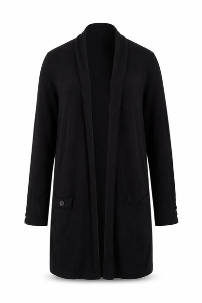 Wallis Women Black S Longline Open High Neck Viscose Cardigan