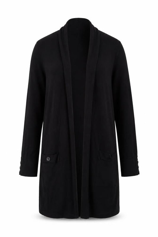 Wallis Women Black S Longline Open High Neck Viscose Cardigan