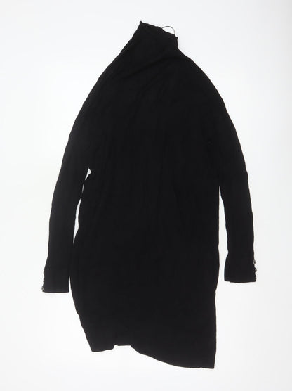 Wallis Women Black S Longline Open High Neck Viscose Cardigan