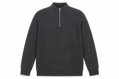 Next Men’s Grey XL 1/4 Zip Chunky Knit High Neck Jumper