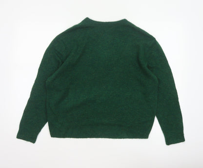 H&M Women Green S Crew Neck Knit Raglan Sleeve Pullover Jumper