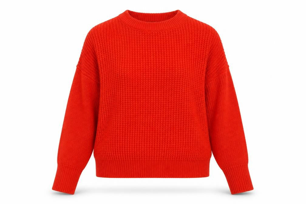 Topshop Women’s Red UK 6 Chunky Knit Crew Neck Pullover Jumper