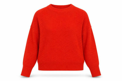 Topshop Women’s Red UK 6 Chunky Knit Crew Neck Pullover Jumper