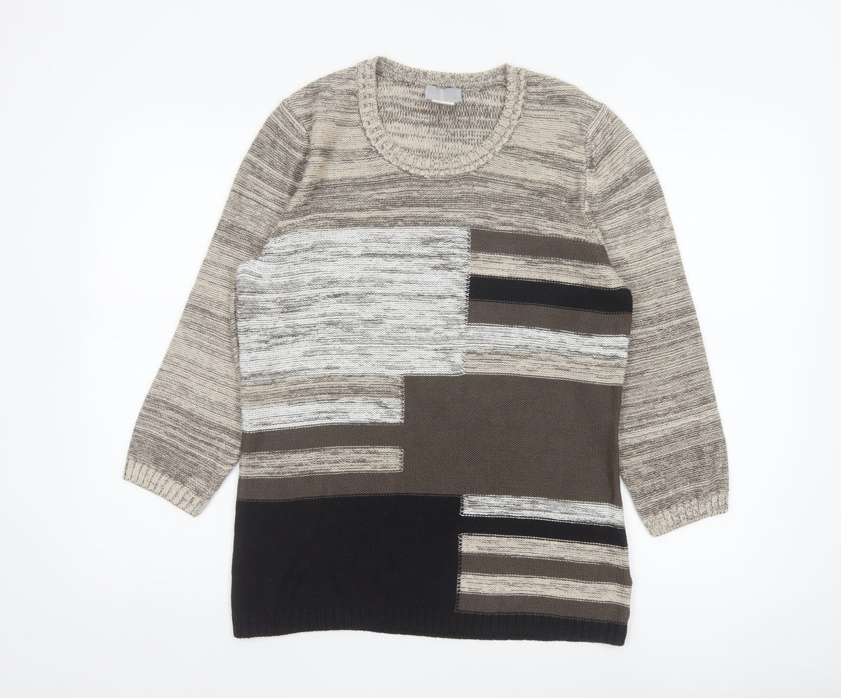 Fair Lady Women's Multicoloured Size 14 Knit Round Neck Pullover Jumper
