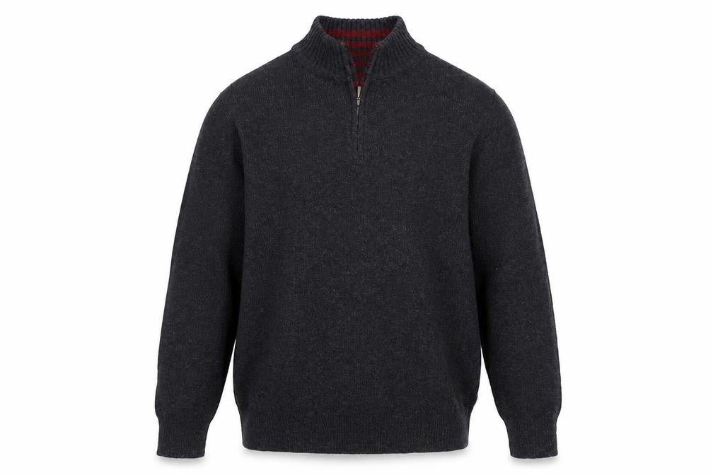 Emanuel Ungaro Men’s Grey Wool 1/4 Zip High Neck Jumper L