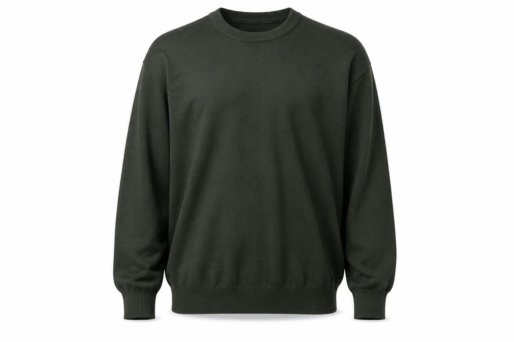 Marks & Spencer Men Green Large Merino Wool Blend Crew Neck Jumper