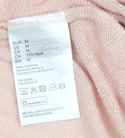 H&M Divided Women's Pink M Open Front V-Neck Lightweight Cardigan