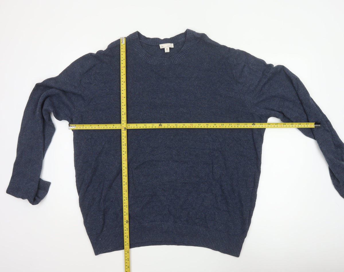 Gap Men’s Blue Linen Cotton Crew Neck Pullover Jumper 2XL