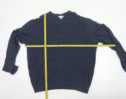 Gap Men’s Blue Linen Cotton Crew Neck Pullover Jumper 2XL