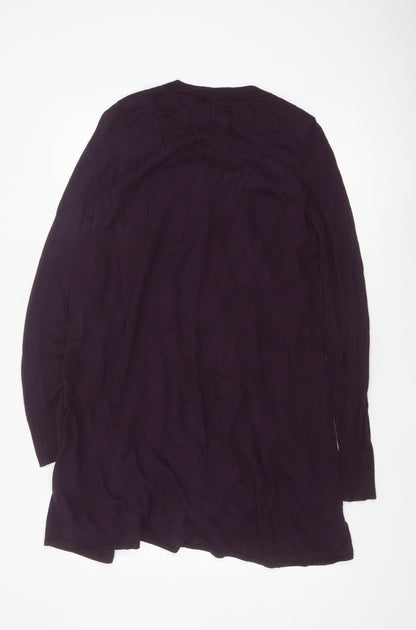 Jigsaw Women’s Purple Wool Blend Longline Button Cardigan Size M