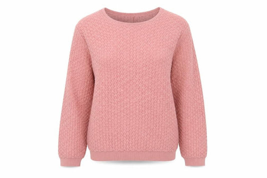 Cotswold Collections Women Pink M Cotton Textured Knit Jumper