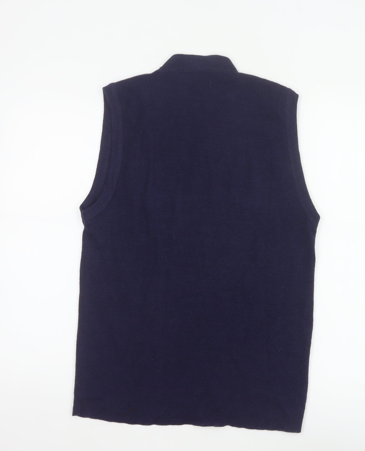 Custom Quality Men's Blue XL V-Neck Knit Pullover Sweater Vest