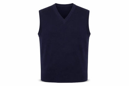 Custom Quality Men's Blue XL V-Neck Knit Pullover Sweater Vest