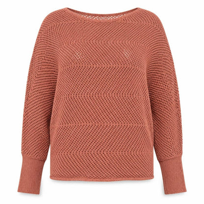 Sweet & Sinful Women’s Pink L Open-Knit Dolman Sleeve Pullover Jumper