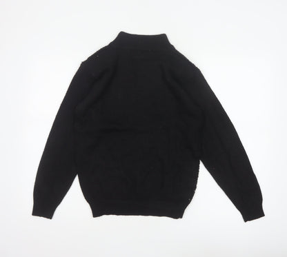 Alfred Dunner Women’s Black S Sequin Mock Neck Knit Pullover Jumper