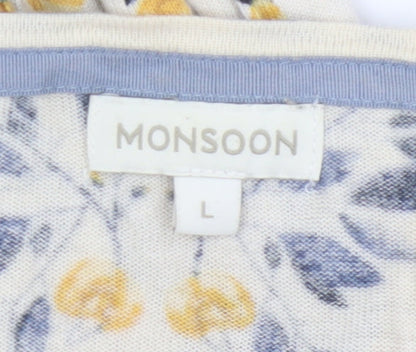 Monsoon Women’s Multicoloured Floral Cotton Modal Cardigan L