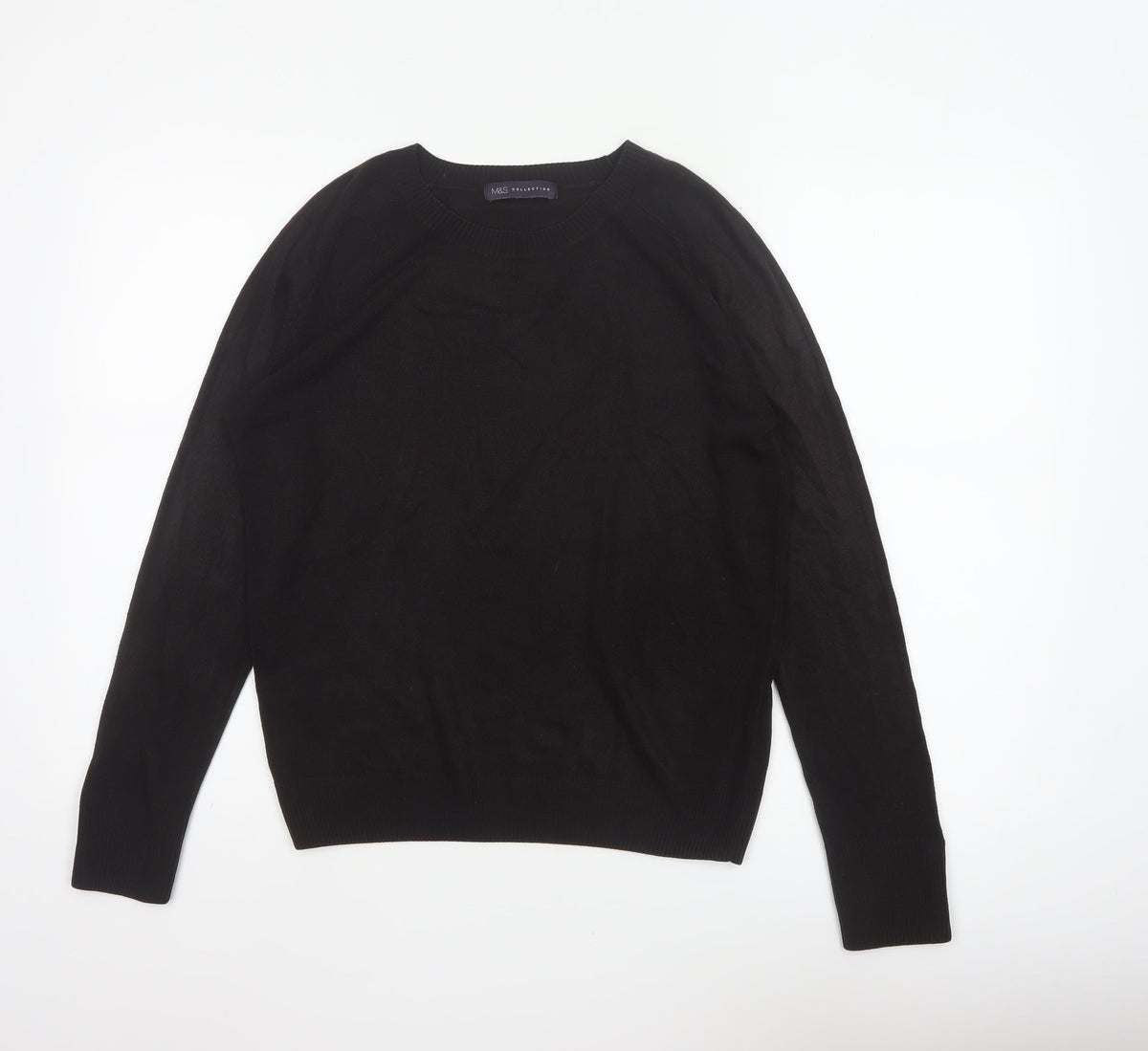 Marks & Spencer Women’s Black Size 10 Crew Neck Raglan Jumper