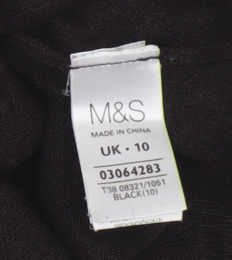 Marks & Spencer Women’s Black Size 10 Crew Neck Raglan Jumper