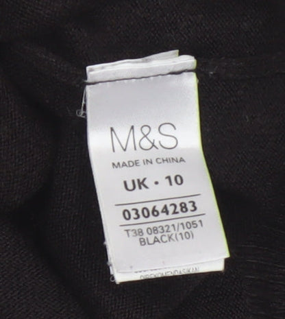 Marks & Spencer Women’s Black Size 10 Crew Neck Raglan Jumper