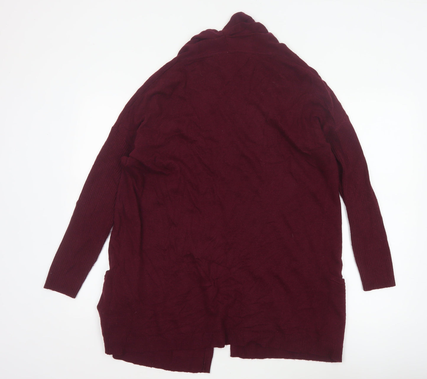 Havren Women’s Red Size 12 Open Knit Alpaca Wool Cardigan