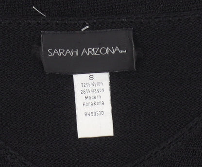 Sarah Arizona Women’s Black Size S V-Neck Knit Tunic Jumper Pockets