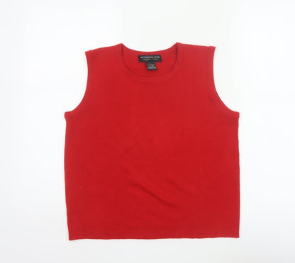 Metropolitan Women Red M Basic Knit Sleeveless Tank Top