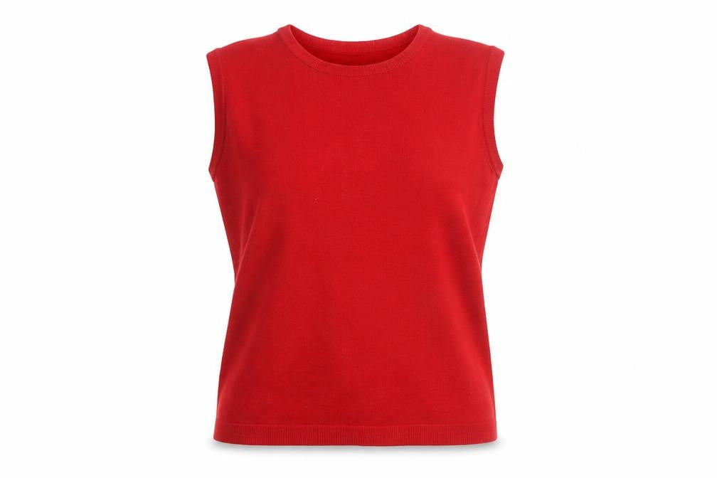 Metropolitan Women Red M Basic Knit Sleeveless Tank Top