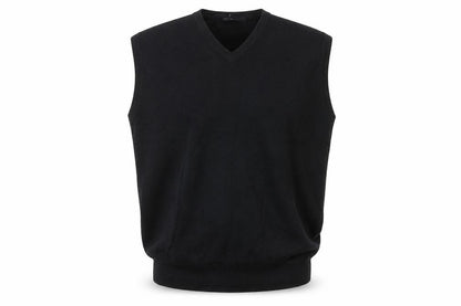 Mel Richman Men’s Black L Cotton V-Neck Knit Jumper Vest