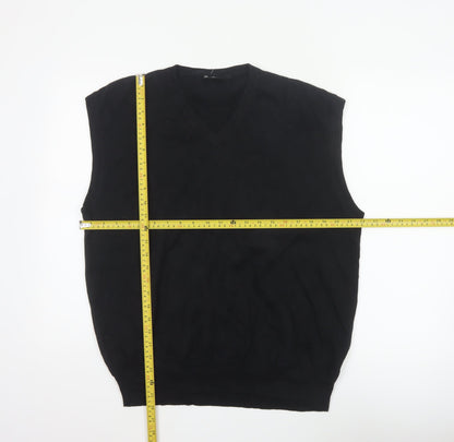 Mel Richman Men’s Black L Cotton V-Neck Knit Jumper Vest