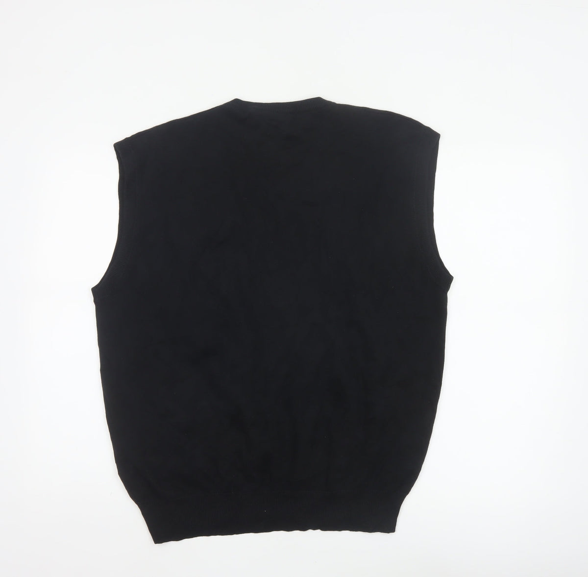Mel Richman Men’s Black L Cotton V-Neck Knit Jumper Vest