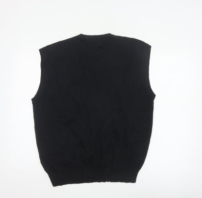 Mel Richman Men’s Black L Cotton V-Neck Knit Jumper Vest