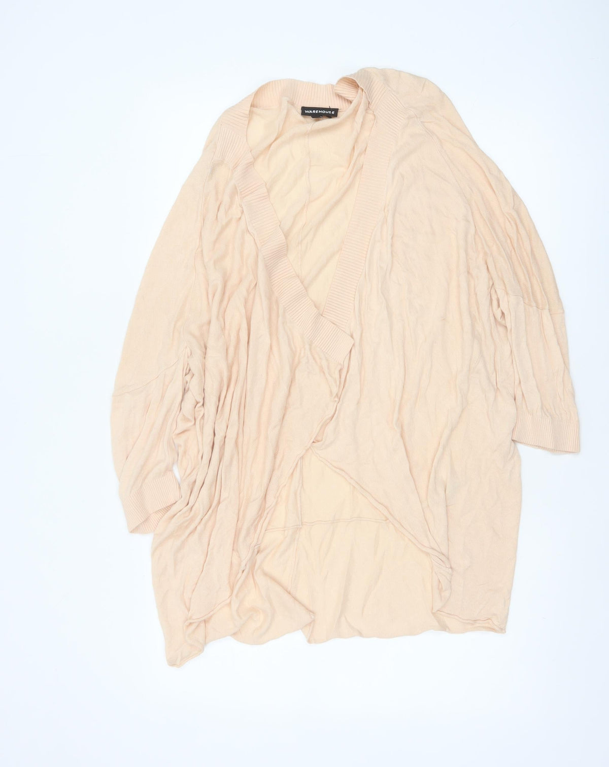 Warehouse Women’s Beige UK 8 Open V-Neck Lightweight Cardigan