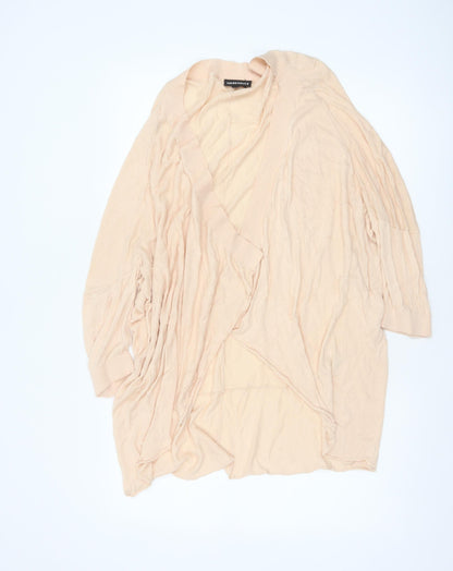 Warehouse Women’s Beige UK 8 Open V-Neck Lightweight Cardigan