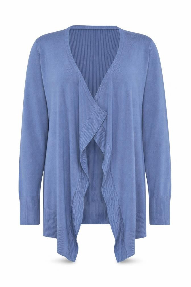 Capsule Women Blue Size 26 Open Waterfall Cardigan Long Sleeve Knit