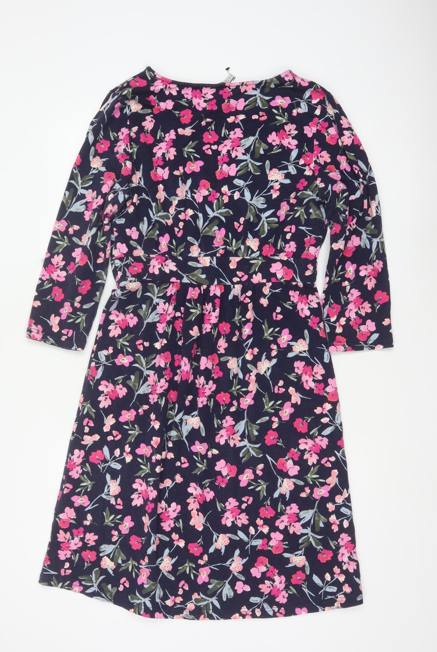 Joules Women’s Blue Floral Fit & Flare Knee Length Dress UK 12
