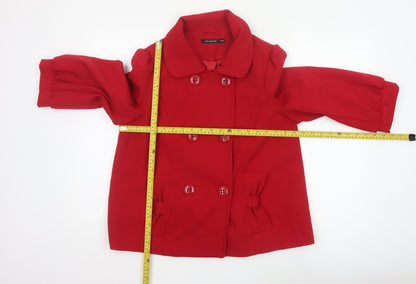 Atmosphere Women Red UK 14 Pea Coat Double-Breasted Bow Jacket