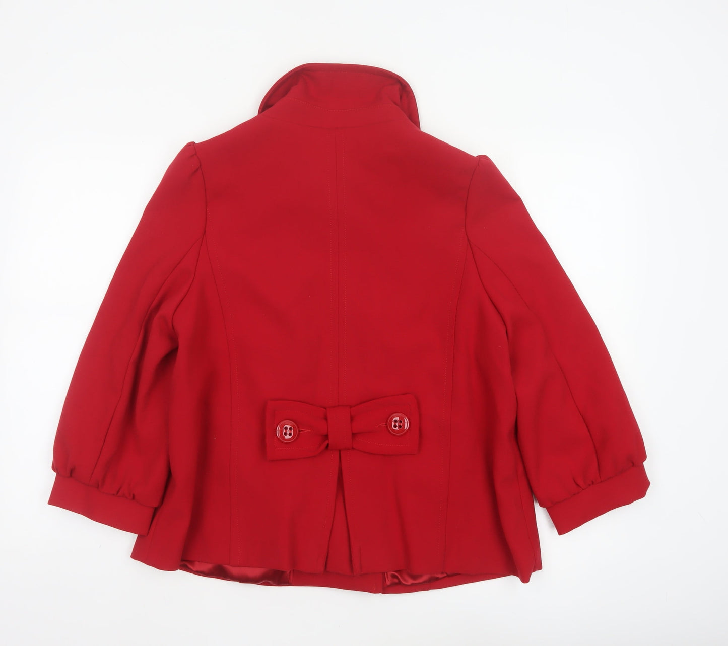 Atmosphere Women Red UK 14 Pea Coat Double-Breasted Bow Jacket