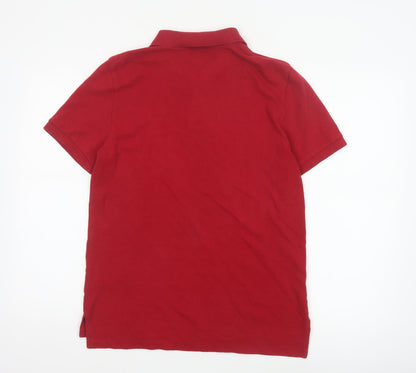 Close-up detail of Polo Ralph Lauren Teens Red XL Classic Cotton Logo Polo Shirt