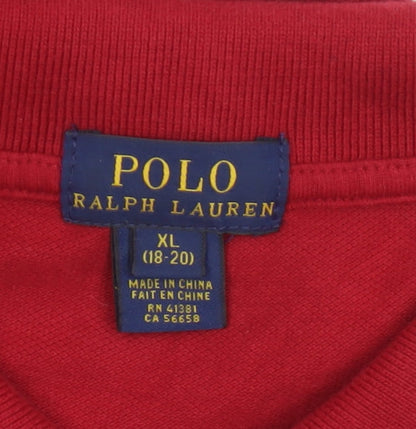 Additional view of Polo Ralph Lauren Teens Red XL Classic Cotton Logo Polo Shirt