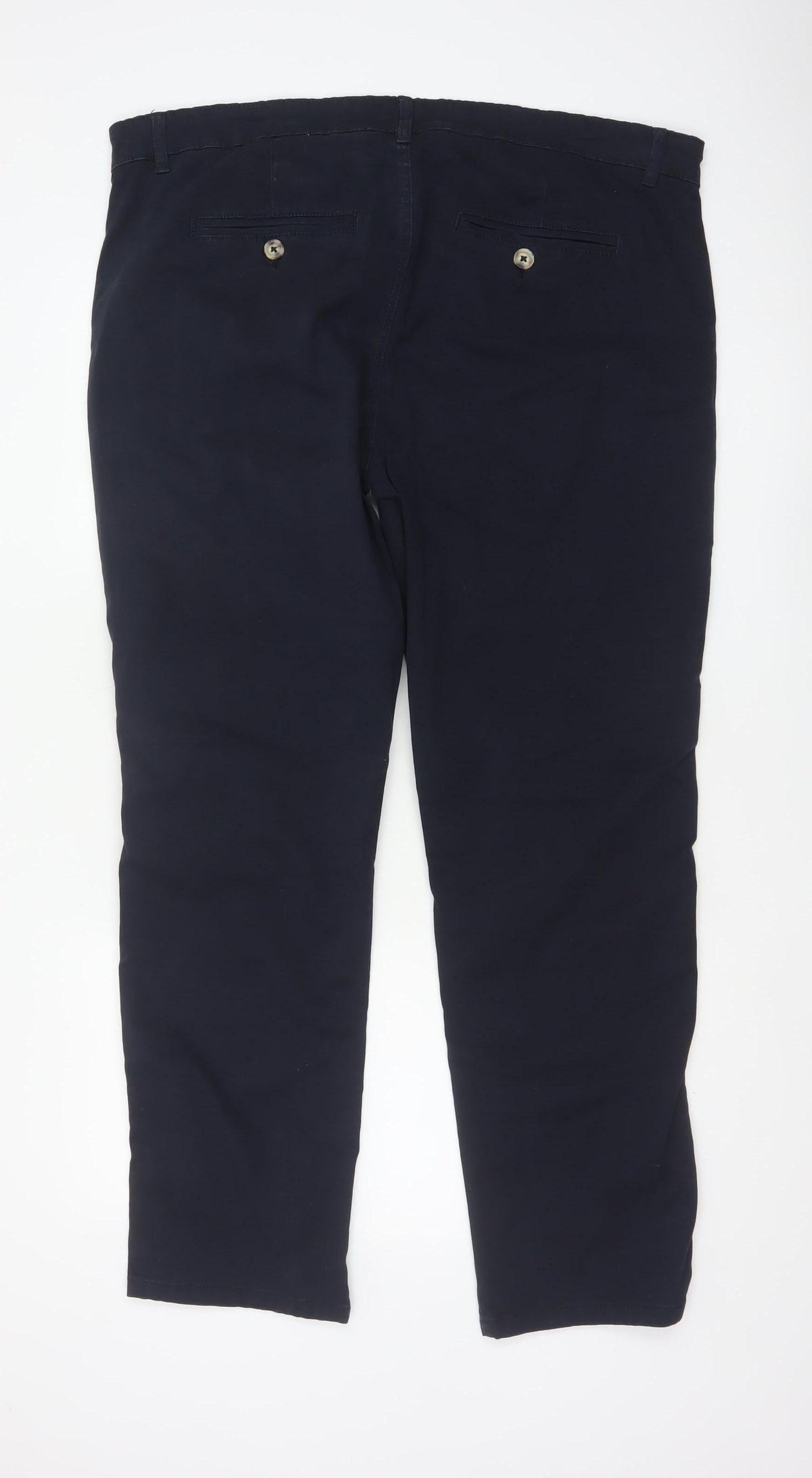 Fluid Men’s Navy Blue W38 L32 Cotton Stretch Straight Chino Trousers