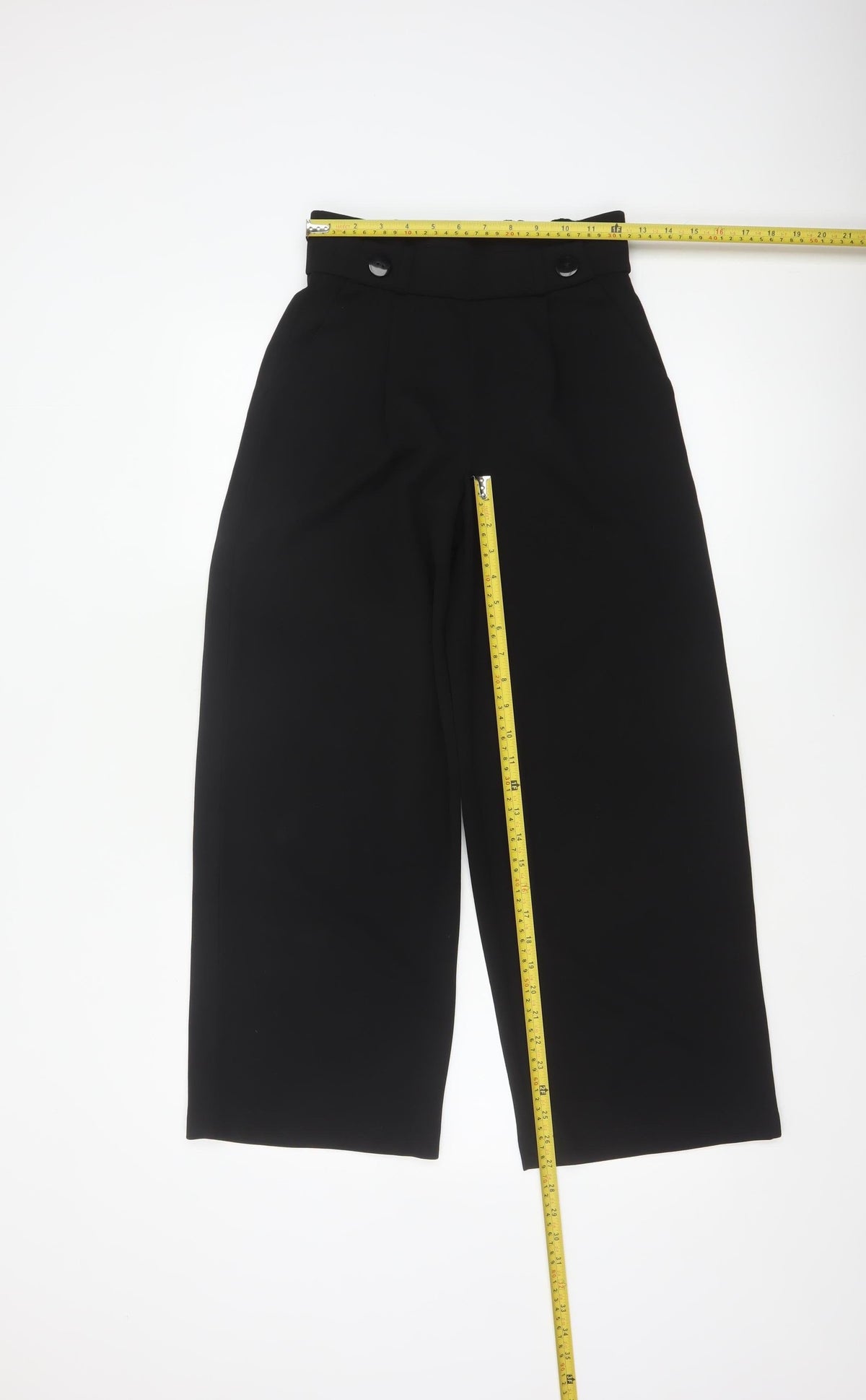 JDY Women’s Black S/30 High Rise Wide-Leg Dress Trousers