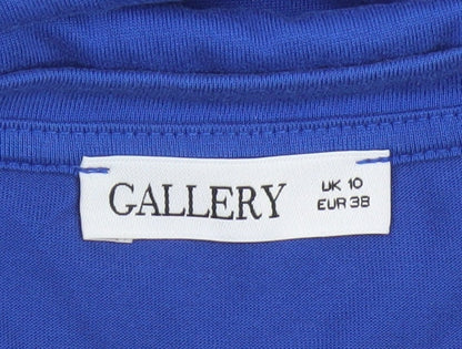 Gallery Women Blue UK 10 Jersey T-Shirt Lace Flutter Sleeves