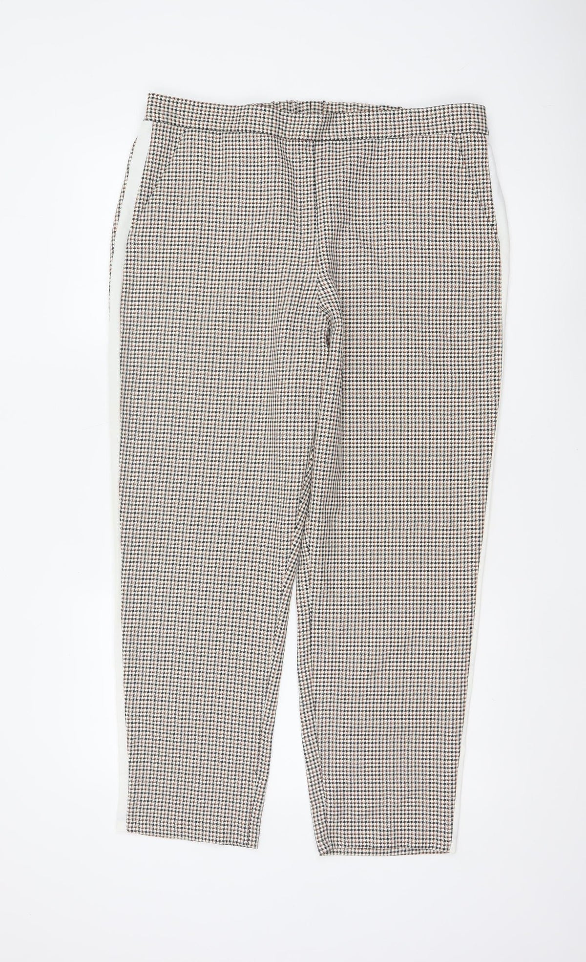 Additional front view of ASOS Women’s Multicoloured Check Tapered Smart Trousers UK 16