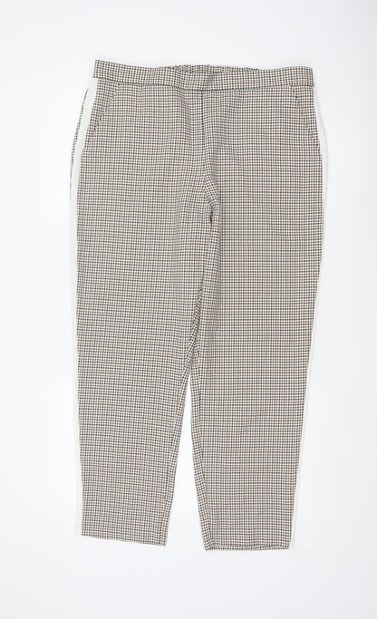 Additional front view of ASOS Women’s Multicoloured Check Tapered Smart Trousers UK 16
